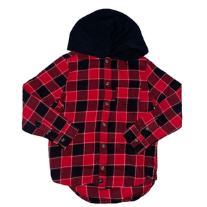 ⭐️Boys Size 8 (Medium) Art Class Flannel Plaid Hooded Button Up⭐️